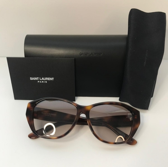 💯 Original SAINT LAURENTSL M8/FN Sunglasses Tortoise - Picture 6 of 13